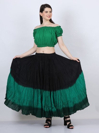 インド限定★ベリーダンス 25ヤード スカート ジプシー コスチューム 緑 衣装 トライバル 激安店 8