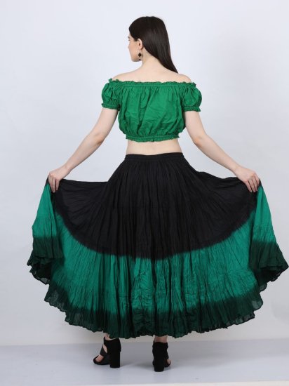 インド限定★ベリーダンス 25ヤード スカート ジプシー コスチューム 緑 衣装 トライバル 激安店 8