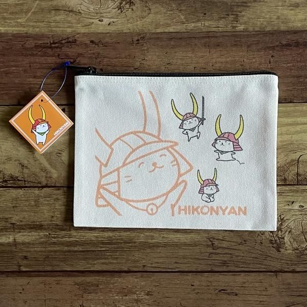 ひこにゃん キャンバスフラットポーチ