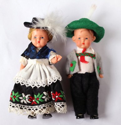 ドイツ 民族衣装のお人形 チロル地方 カップルさん［18325