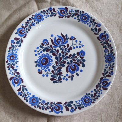 ハンガリー ALFOLDI社飾り絵皿 L 青い鳥とお花 [21086] - ヨーロッパの古いものとぬいぐるみの店ーLotti－