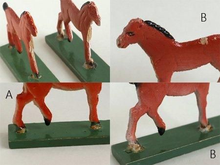【ヴィンテージ】 飾り用 木製 ミニチュア 木馬 ミニチュア木馬 飾り馬 - 七曜工房 木のクラフトと笛の製作販売