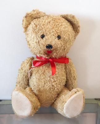 【Vintage】ぬいぐるみ　ベア　赤リボン 赤いリボンがお似合いのヴィンテージベア | Kitten Blue