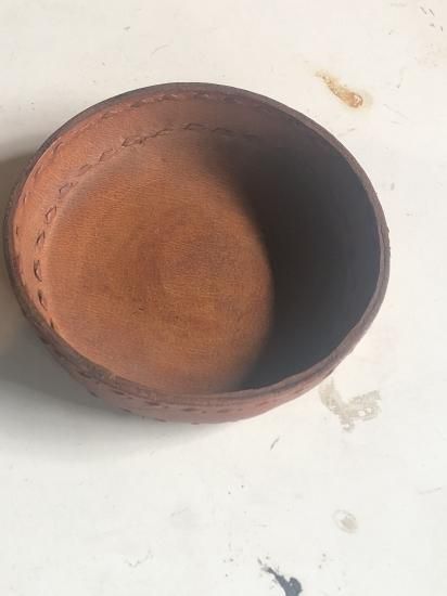 インドの陶器 インド 水牛革 コースター - 西洋東洋古民具専門Web-Shop
