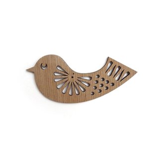 or014 リトアニア EtnoDesignエトノデザイン 木製オーナメント 陽気なセキレイ鳥