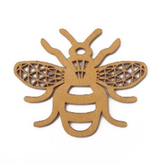co082 リトアニア木製コースター小「ミツバチ」ハチ
