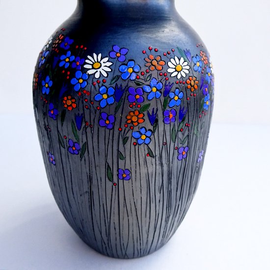 究極の美◼️古美術品、蔵から凄そうな青い壺が出て来ました！壷、花瓶、陶器、花道具