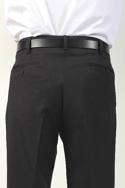 Amazon | [アオキ] スラックス 2本セット 黒無地 股下74cm