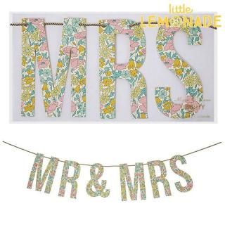 【Meri Meri】リバティー柄 MR&MRSガーランド poppy & daisy  花柄 小花柄 Liberty print パーティー アルファベット（45-2190） SALE ◆SALE