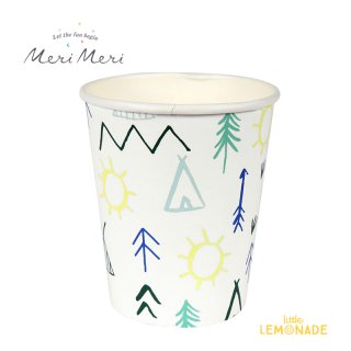 【Meri Meri】explore cup キャンプ柄 パーティーカップ 12個入り 紙コップ （45-2779）  SALE