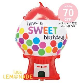 ガムボール バースデー バルーン 【ぺしゃんこでお届け】 ガスなし フィルム風船 (BLT35283)
