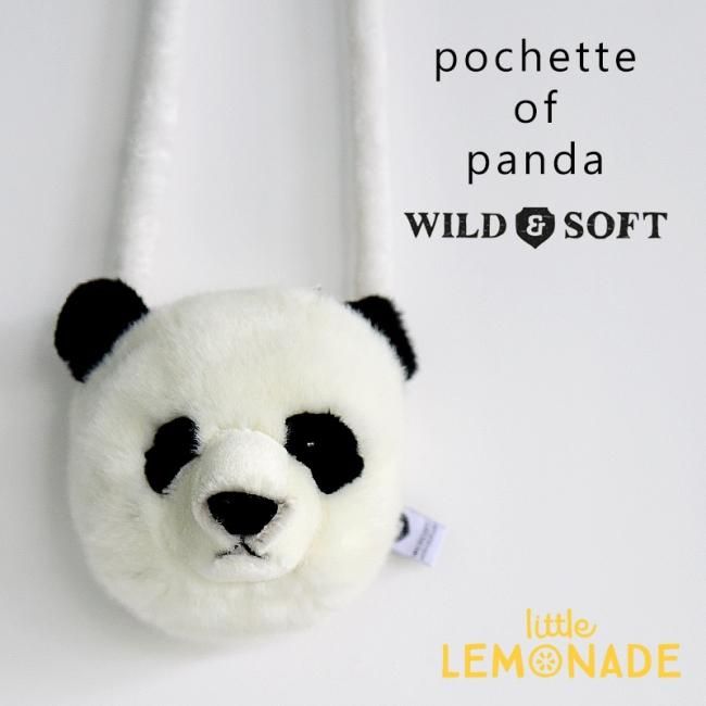 あす楽 Wild Soft ワイルドソフト パンダのぬいぐるみポーチ ポシェット キッズサイズ Panda プレゼントやギフトに アニマル ピンク バッグ 肩掛け ショルダー ショルダーポーチ リトルレモネード