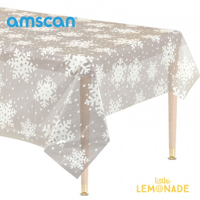 Amscan スノーフレーク柄 ビニール テーブルクロス 長方形