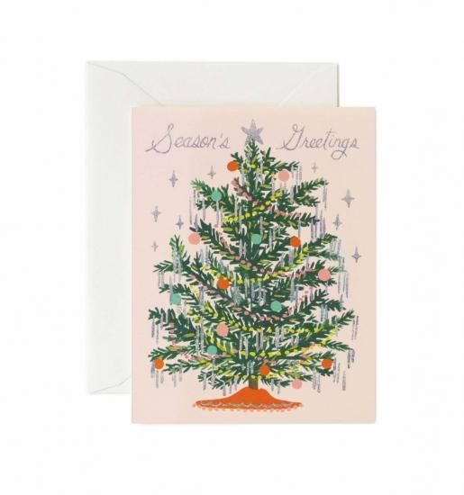 Rifle Paper ライフルペーパー クリスマス カード シャイニングツリー X Mas Card クリスマスカード Christmas Card 季節のご挨拶 メッセージカード プレゼント