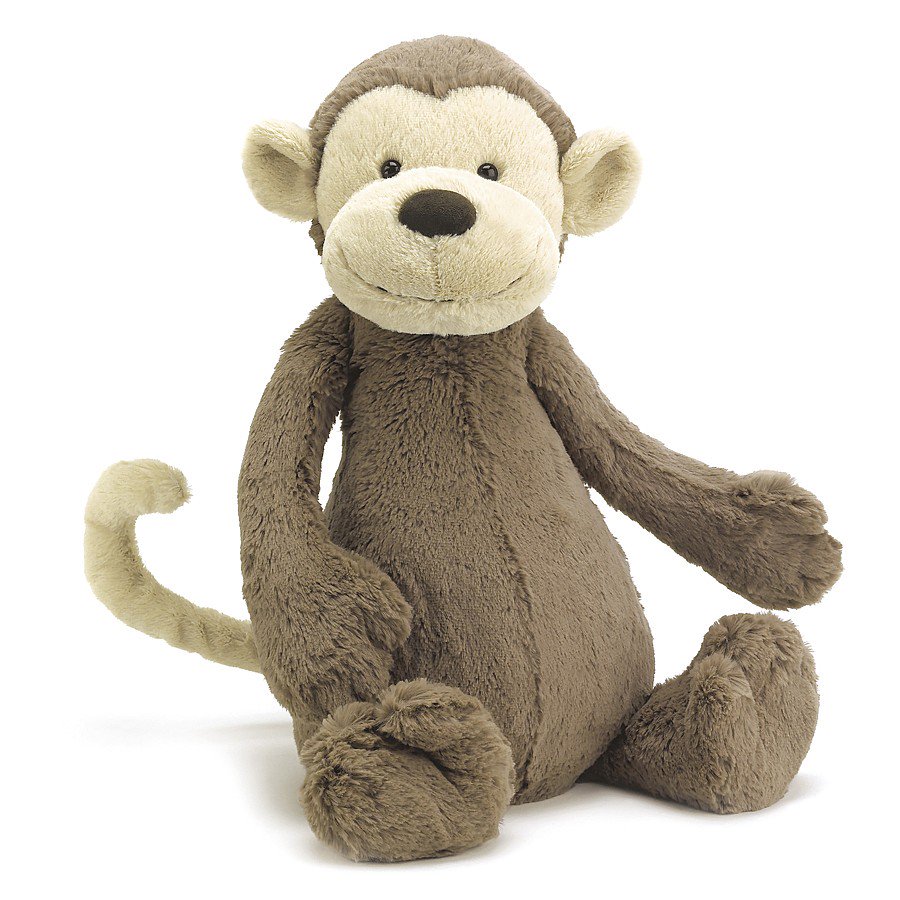 Jellycat ジェリーキャット】 Bashful Monkey HUGEサイズ モンキー ぬいぐるみ さる (BAH2MKN) 【正規品】