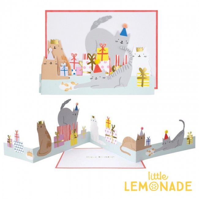 Merimeri メリメリ キャットパーティーカード Cat Party Concertina Card ネコ 猫 カラフル 飾れる カード 手紙 誕生日 メッセージ リトルレモネード 1925 Merimeri メリメリ キャットパーティーカード Cat Party Concertina Card ネコ 猫 カラフル 飾れる カード 手紙 誕生日 メッセージ リトルレモネード 1925