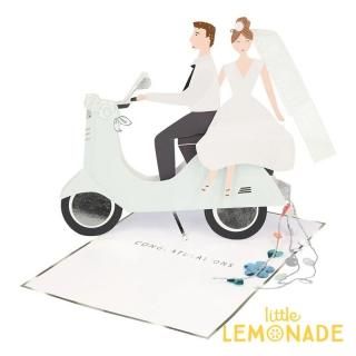 MeriMeri ۥåץΥå Scooter Couple Stand-up Card Wedding ǥ ȥ͡ɡ205039