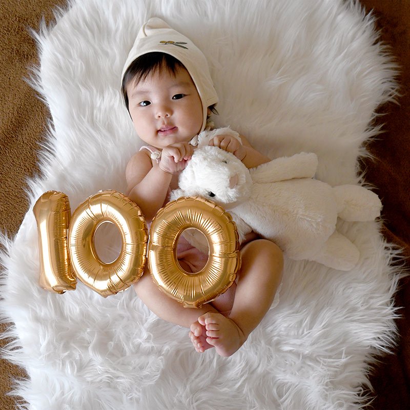 100日祝い バルーンセット 風船 飾り ナンバーバルーン 数字 お食い初め 記念品