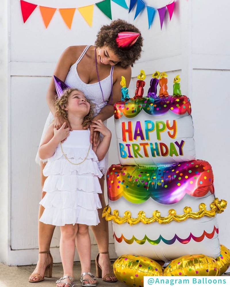 人気提案 バルーン ビッグ バースデー ケーキ 風船 記念日 写真 誕生日 パーティー