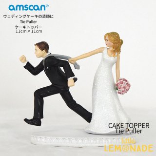 【amscan】ウェディングケーキトッパー Tie Puller 【披露宴 ケーキバイト wedding cake topper ブライダル】　(10011)