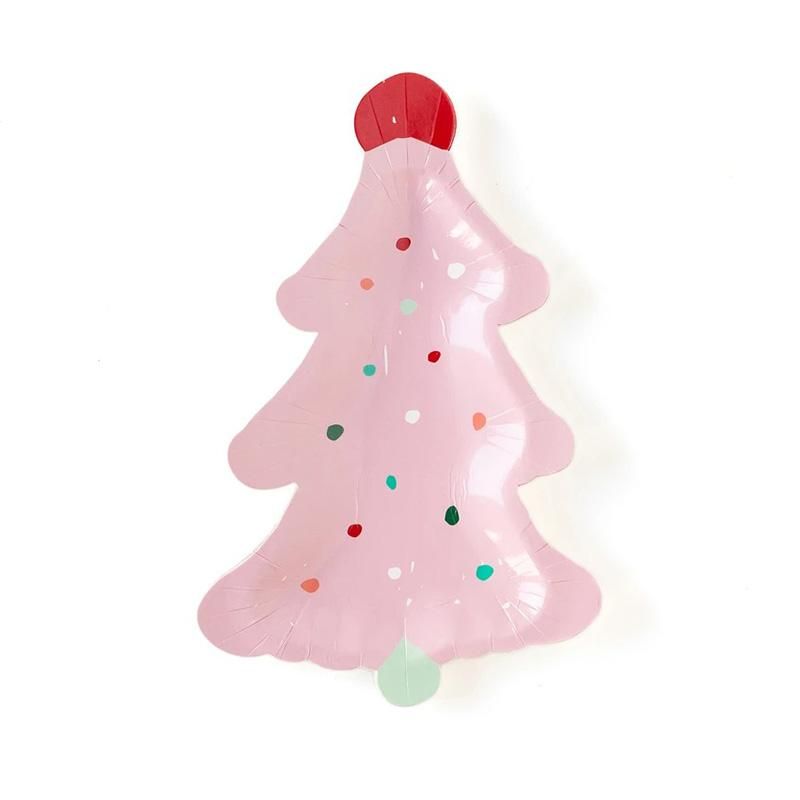 My Mind S Eye ピンク クリスマスツリー ペーパープレート 8枚 Frosting Tree Plate ケーキプレート 紙皿 使い捨て皿 パーティープレート おしゃれ 誕生日 ホームパーティー クリスマス パーティー皿 あす楽 リトルレモネード