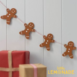 【Ginger Ray】 木製 ジンジャーブレッド ガーランド　Wooden Rustic Gingerbread Wooden Shaped Bunting クリスマス  (VN-245)