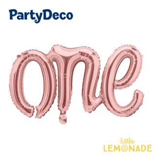 【Party Deco】ONE ローズゴールド カリグラフィレターバルーン 1歳誕生日 ファーストバースデイ 1歳 誕生日（FB75S-019R）