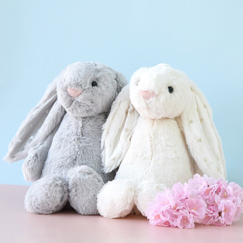 jellycat】 日本先行発売 Mサイズ Twinkle Silver Bunny (BAS3SHIM) 星