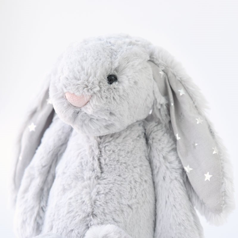 jellycat】 日本先行発売 Mサイズ Twinkle Silver Bunny (BAS3SHIM) 星柄×シルバー うさぎ バニー ぬいぐるみ  ジェリーキャット (BAS3SHIM)