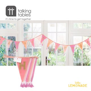 【Talking Tables】 HAPPY BIRTHDAY ペナントバナー / ピンク 3M (BDAY-PNK-FABBUNT-HB)   Fabric Bunting ◆