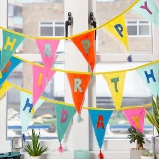 Talking Tables HAPPY BIRTHDAY ڥʥȥХʡ / ޥ 3M (BDAY-RAINFABBUNT-HB)   Fabric Bunting 쥤ܡ  