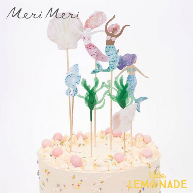 Meri Meri メリメリ】 手書き風デザイン マーメイドケーキトッパー Mermaid Cake Toppers 人魚 マーメイド トッパー  (215488)