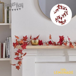 【Ginger Ray】 フェイクリーフ ガーランド 紅葉 造花 Deck The Halls Foliage Garland Autumn Leaves (RED-571) ◆