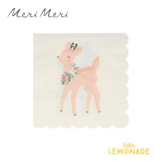【Meri Meri】 クリスマス パステル トナカイのペーパーナプキン16枚入り xmas スモールサイズ  Pastel Deer Napkins (217738）