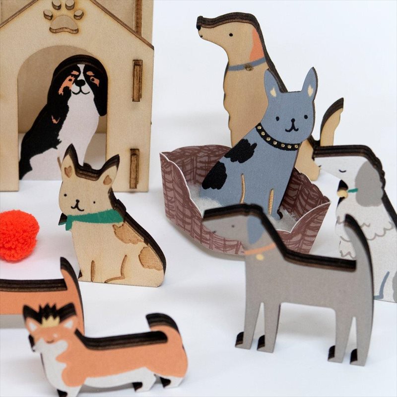 Meri Meri】犬の木製アドベントカレンダー 子ども いぬ イヌ 専用ケース付き クリスマス Wooden Dog Advent Calendar  Suitcase おしゃれ メリメリ あす楽 リトルレモネード