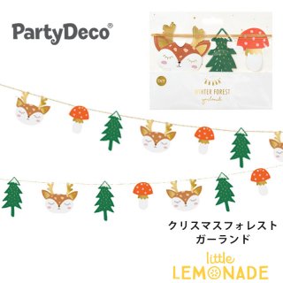 【Party Deco】トナカイとツリーときのこのクリスマスガーランド 紙製 DIY （GL29） ◆SALE