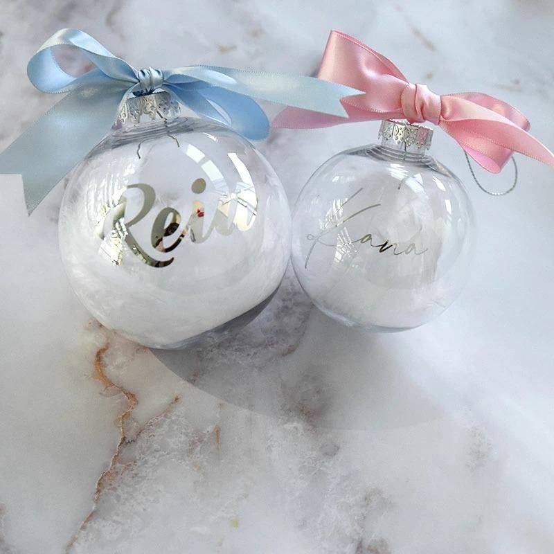 名入れ】 フェザー クリアオーナメント 【ラージサイズ 10cm