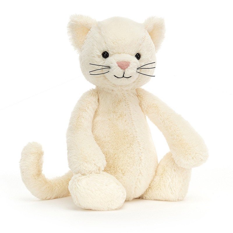 Jellycat ジェリーキャット】 Mサイズ Bashful Cream Kitten (BAS3KITN) 猫 クリーム ホワイト ネコ ぬいぐるみ  白 cat【プレゼント 出産祝い ギフト】 【正規品】 あす楽 リトルレモネード