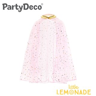 【Party deco】 ピンクとゴールドスターのケープ コスチューム キッズ 仮装 プリンセス 仮装アイテム 女の子 パーティー Princess costume (STR2) ◆