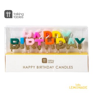 【Talking Tables】 レインボー カラー×グリッター HAPPY BIRTHDAY キャンドル セット Birthday Rainbow Candles（RAIN-CANDLE-HB）