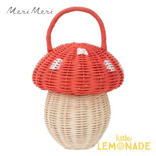 【Meri Meri】きのこ型 ラタン製 ハンドバッグ Toadstool Basket かごバッグ ポシェット  (223173)　