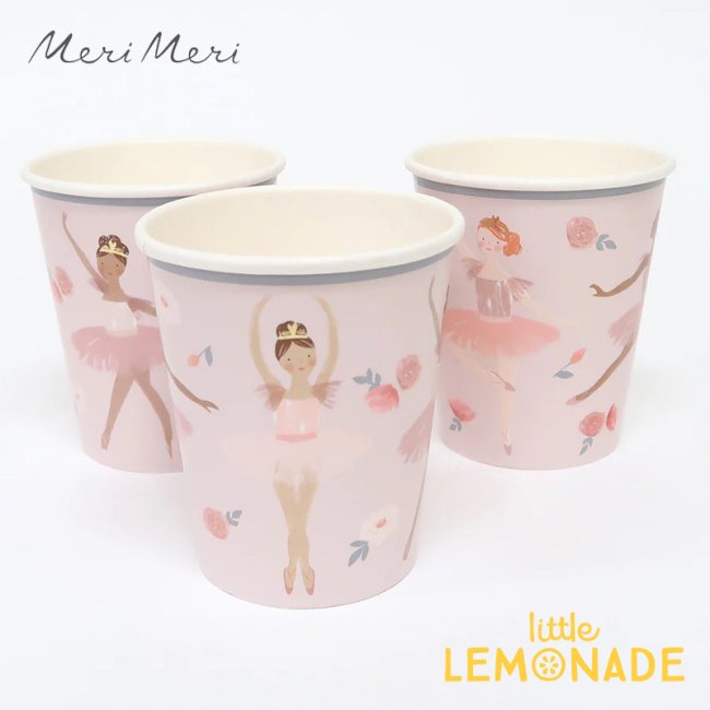 【Meri Meri】 Ballet Cups バレリーナ ペーパーカップ 紙コップ バレエ バースデー 女の子 発表会 誕生日会 あす楽  リトルレモネード メリメリ 223335