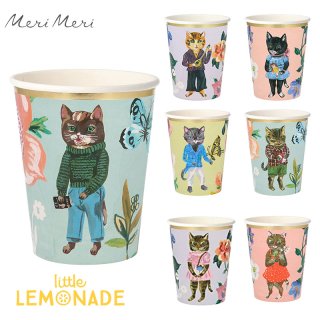 <img class='new_mark_img1' src='https://img.shop-pro.jp/img/new/icons1.gif' style='border:none;display:inline;margin:0px;padding:0px;width:auto;' />【Meri Meri】 Nathalie Lete Flora Cat Party Cup 8枚入り 猫 ナタリーレテ   ペーパーカップ 紙カップ 紙コップ （201651）