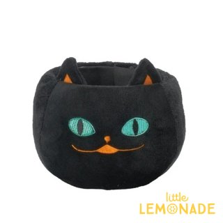 ハロウィン 黒猫のふわふわポット インテリア ボウル 小物入れ  お菓子入れ 器　(HW516-BK)