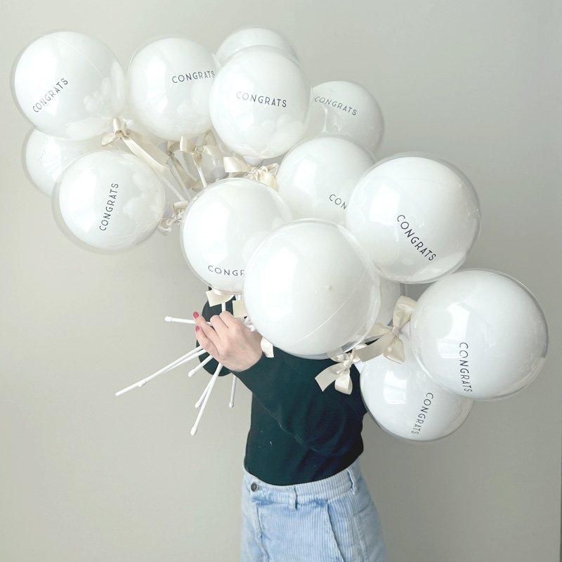 アクアプロップス 誕生日 バルーン デザインや色が選べる リボン付き