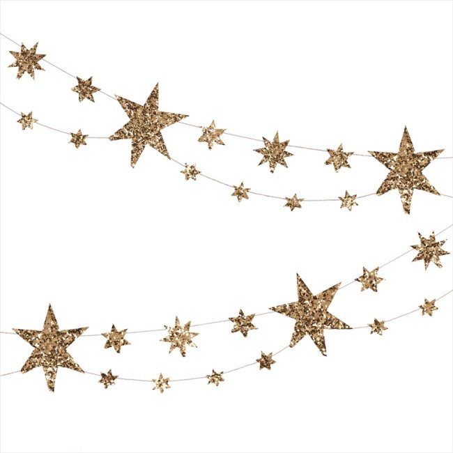 【Meri Meri】 グリッタースターガーランド Eco Glitter Stars Garland クリスマス バナー 星 飾り インテリア  パーティー イベント ホームパーティー 飾り付け あす楽 リトルレモネード メリメリ