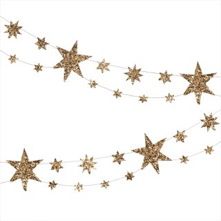 【Meri Meri】 グリッタースターガーランド Eco Glitter Stars Garland クリスマス バナー 星 飾り インテリア 　(224514）