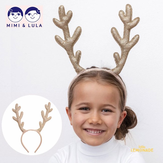 Mimi&Lula】 Glitter antlers ゴールド トナカイの角 カチューシャ型 ヘッドアクセサリー クリスマス Christmas 帽子  reindeer antlers gold 仮装 ギフト ミミアンドルーラ ML11209999 あす楽 リトルレモネード