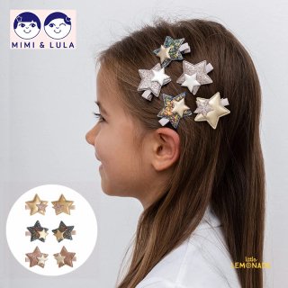 【Mimi&Lula ミミアンドルーラ】  Glitter antlers Sparkle layered star mini clips レイヤード スター ミニ クリップ（ML11210099)