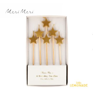 【Meri Meri】ゴールド スター キャンドル  6本入り Gold Star Candles ろうそく 星 誕生日 224847